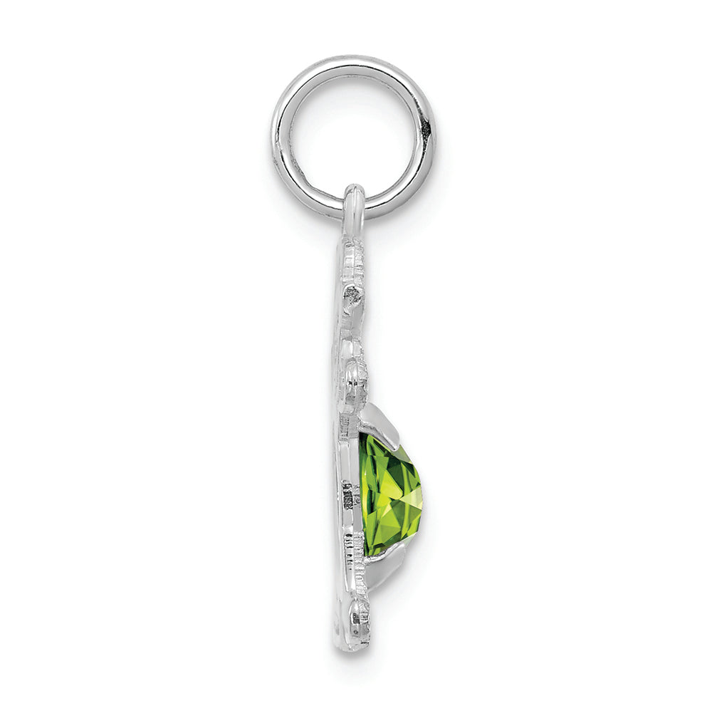 FJC Finejewelers 14k White Gold Girl 6x4 Oval Genuine Peridot August Birthstone Charm