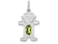 FJC Finejewelers 14k White Gold Girl 6x4 Oval Genuine Peridot August Birthstone Charm