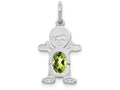 FJC Finejewelers 14k White Gold Boy 6x4 Oval Genuine Peridot August Birthstone Charm