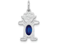 FJC Finejewelers 14k White Gold Girl 6x4 Oval Genuine Sapphire September Birthstone Charm