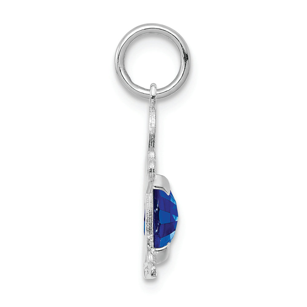 FJC Finejewelers 14k White Gold Boy 6x4 Oval Genuine Sapphire September Birthstone Charm