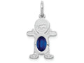 FJC Finejewelers 14k White Gold Boy 6x4 Oval Genuine Sapphire September Birthstone Charm