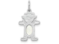 FJC Finejewelers 14k White Gold Girl 6x4 Oval Genuine Opal October Birthstone Charm