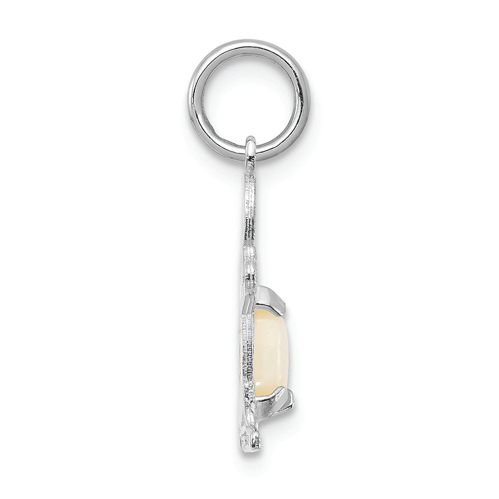 FJC Finejewelers 14k White Gold Boy 6x4 Oval Genuine Opal October Birthstone Charm