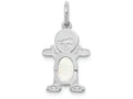 FJC Finejewelers 14k White Gold Boy 6x4 Oval Genuine Opal October Birthstone Charm