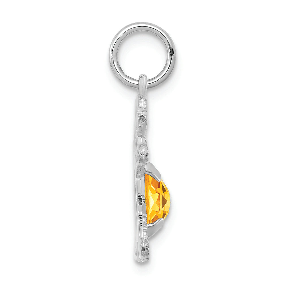 FJC Finejewelers 14k White Gold Girl 6x4 Oval Genuine Citrine November Birthstone Charm