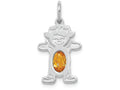 FJC Finejewelers 14k White Gold Girl 6x4 Oval Genuine Citrine November Birthstone Charm