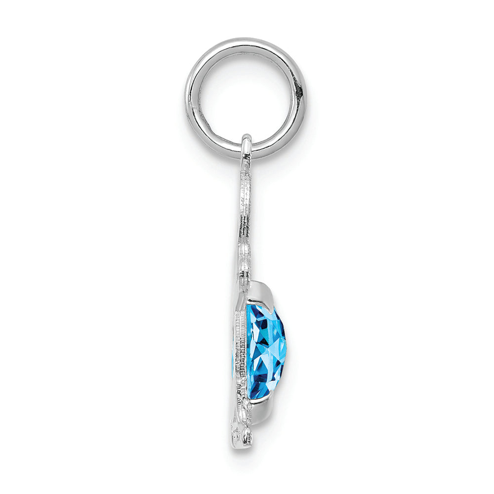 FJC Finejewelers 14k White Gold Boy 6x4 Oval Genuine Blue Topaz-december Charm