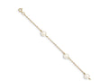 FJC Finejewelers 9 Inch 14k Gold 6-7mm White Freshwater Cultured Pearl 6-station Anklet (Smaller Ankles)