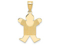 FJC Finejewelers 14k Yellow Gold Solid Satin Engravable Boy Jumping Charm