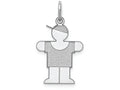 FJC Finejewelers 14k White Gold Boy Arms Sideways Kid Charm 15 x 25mm