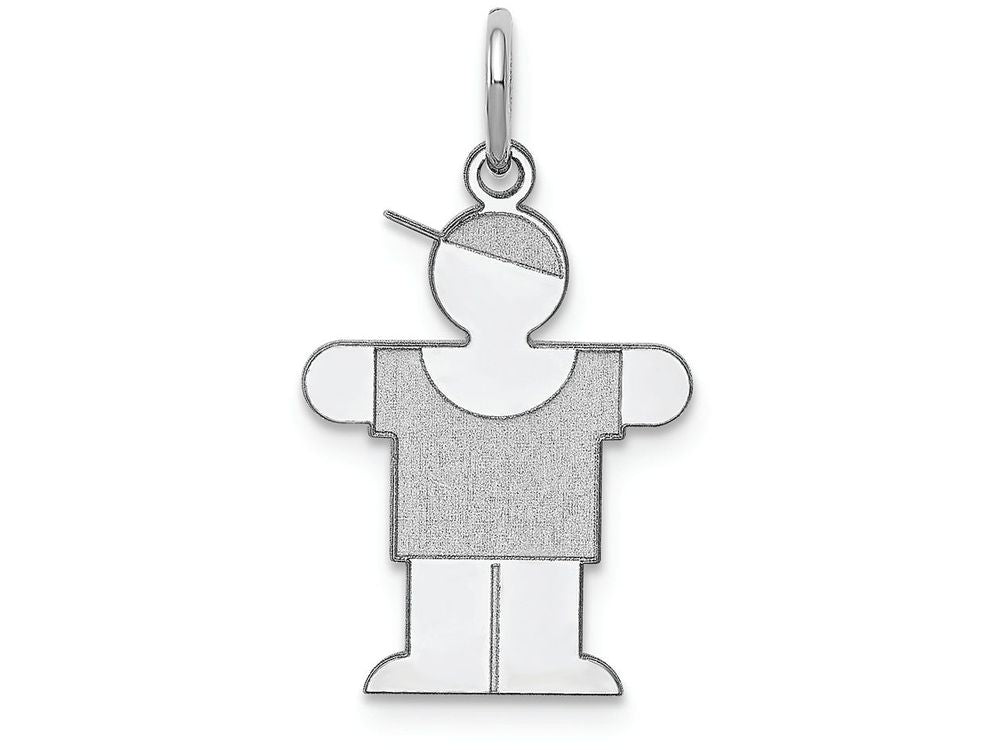 FJC Finejewelers 14k White Gold Boy Arms Sideways Kid Charm 15 x 25mm