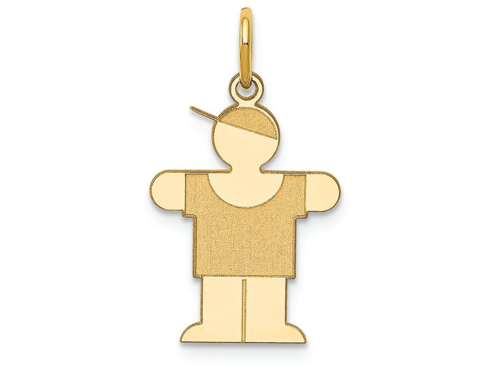 FJC Finejewelers 14k Yellow Gold Kid Boy Arms Sideways Charm 15 x 25mm
