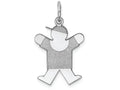 FJC Finejewelers 14k White Gold Kid Boy Jumping Arms Up Charm 15 x 25mm