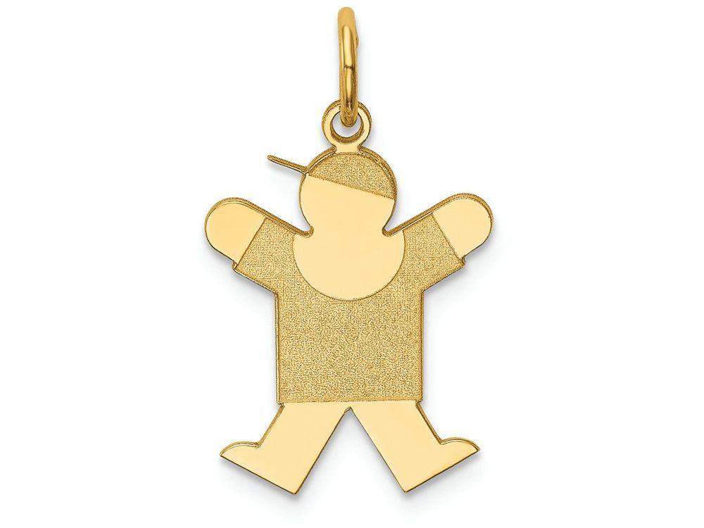 FJC Finejewelers 14k Yellow Gold Kid Boy Jumping Arms Up Charm 15 x 25mm