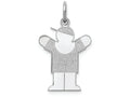 FJC Finejewelers 14k White Gold Kid Boy Arms Up Charm 15 x 25mm