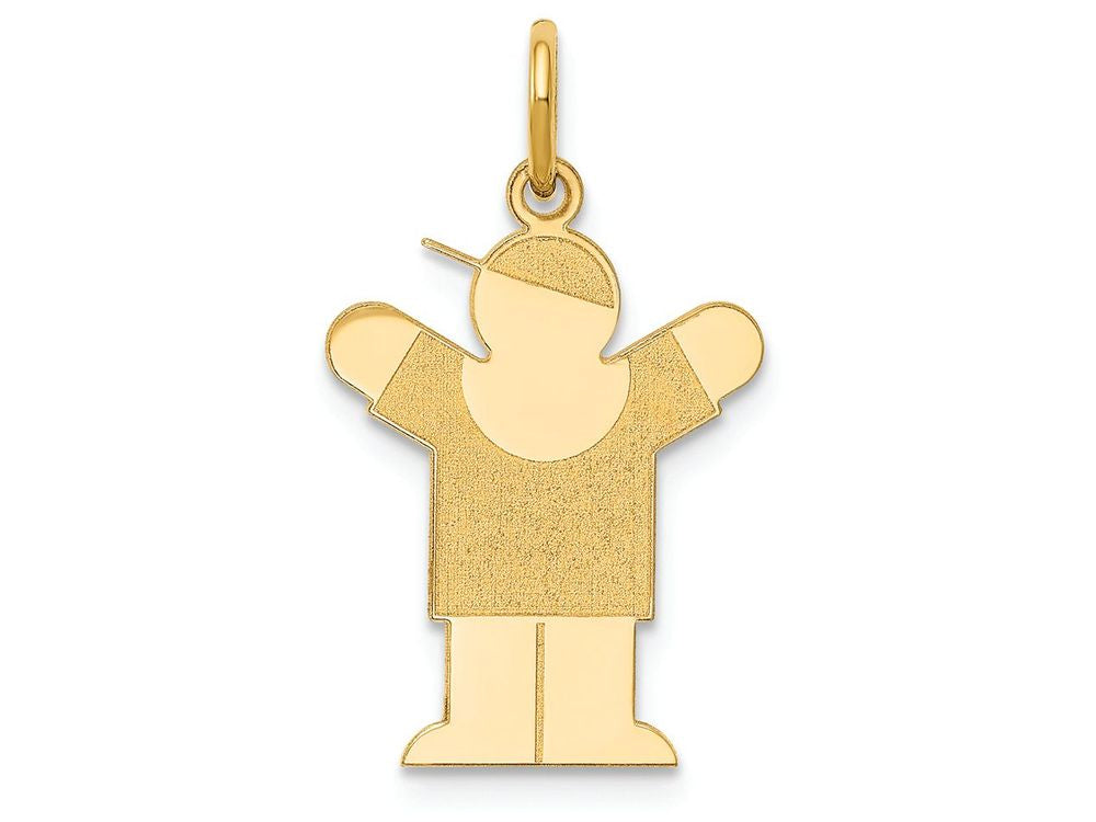 FJC Finejewelers 14k Yellow Gold Kid Boy Arms Up Charm 15 x 25mm