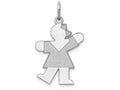 FJC Finejewelers 14k White Gold Kid Pattern Dress One Arm Up Charm 15 x 25mm