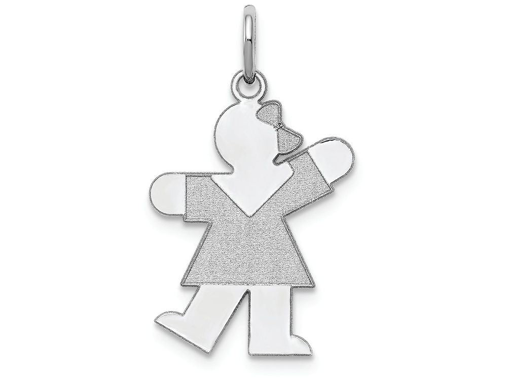 FJC Finejewelers 14k White Gold Kid Pattern Dress One Arm Up Charm 15 x 25mm