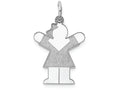FJC Finejewelers 14k White Gold Kid Girl Pattern Dress Arms Up Charm 15 x 25mm