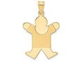 FJC Finejewelers 14k Yellow Gold Solid Satin Engravable Boy Jumping Charm