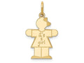 FJC Finejewelers 14k Yellow Gold Kid It's a Girl Arms Spread Charm 15 x 25mm