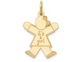 FJC Finejewelers 14k Yellow Gold Kid It's a Girl Charm 15 x 25mm