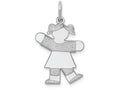 FJC Finejewelers 14k White Gold Kid Girl One Arm Up Charm 15 x 25mm