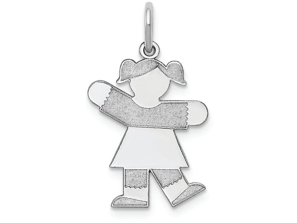 FJC Finejewelers 14k White Gold Kid Girl One Arm Up Charm 15 x 25mm