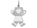 FJC Finejewelers 14k White Gold Kid Girl Jumping Charm 15 x 25mm