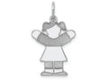 FJC Finejewelers 14k White Gold Kid Girl Two Arms up Charm 15 x 25mm