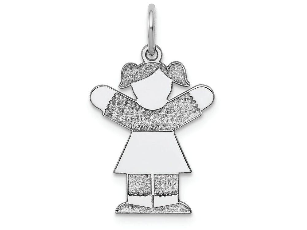 FJC Finejewelers 14k White Gold Kid Girl Two Arms up Charm 15 x 25mm
