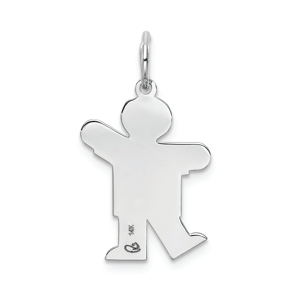 FJC Finejewelers 14k White Gold Kid Boy One Arm Up Charm 15 x 25mm