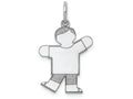 FJC Finejewelers 14k White Gold Kid Boy One Arm Up Charm 15 x 25mm