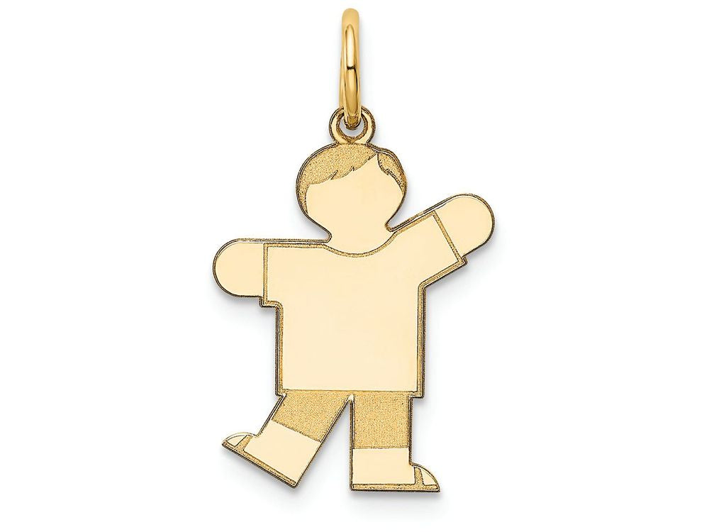 FJC Finejewelers 14k Yellow Gold Kid Boy One Arm Up Charm 15 x 25mm