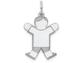 FJC Finejewelers 14k White Gold Kid Charm Boy Jumping 15 x 25mm