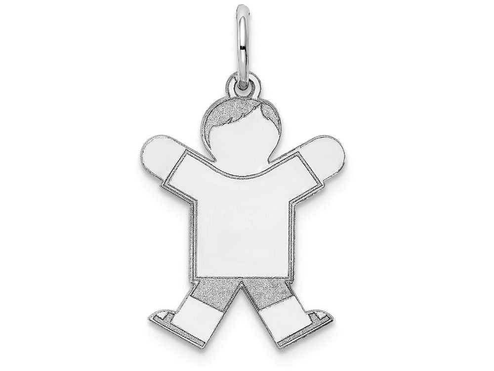FJC Finejewelers 14k White Gold Kid Charm Boy Jumping 15 x 25mm