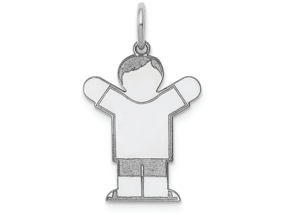 FJC Finejewelers 14k White Gold Boy Kid Charm 15 x 25mm