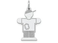 FJC Finejewelers 14k White Gold Kid Boy with Cap and Patched Clothing Charm 15 x 25mm