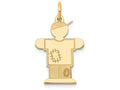 FJC Finejewelers 14k Yellow Gold Kid Boy with Cap and Patched Clothing Charm 15 x 25mm