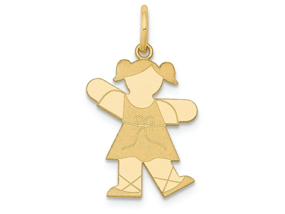 FJC Finejewelers 14k Yellow Gold Kid Girl Bow Tie Belt Pattern Charm 15 x 25mm
