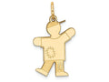 FJC Finejewelers 14k Yellow Gold Kid Boy Patched Clothing Charm 15 x 25mm