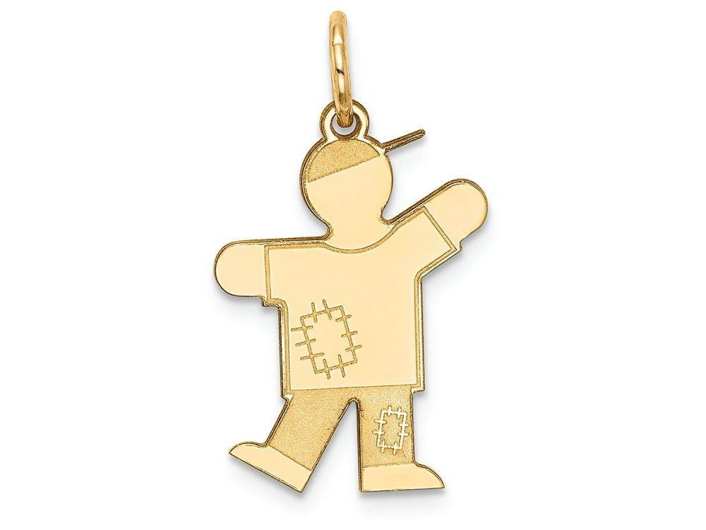 FJC Finejewelers 14k Yellow Gold Kid Boy Patched Clothing Charm 15 x 25mm