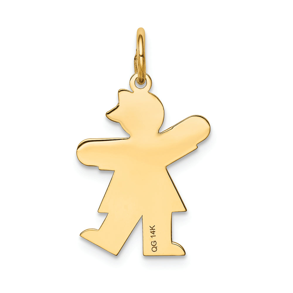 FJC Finejewelers 14k Yellow Gold Kid Pattern Sleeves Girl Charm 15 x 25mm
