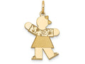 FJC Finejewelers 14k Yellow Gold Kid Pattern Sleeves Girl Charm 15 x 25mm