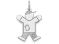 FJC Finejewelers 14k White Gold Kid Girl Patched Clothing Charm 15 x 25mm