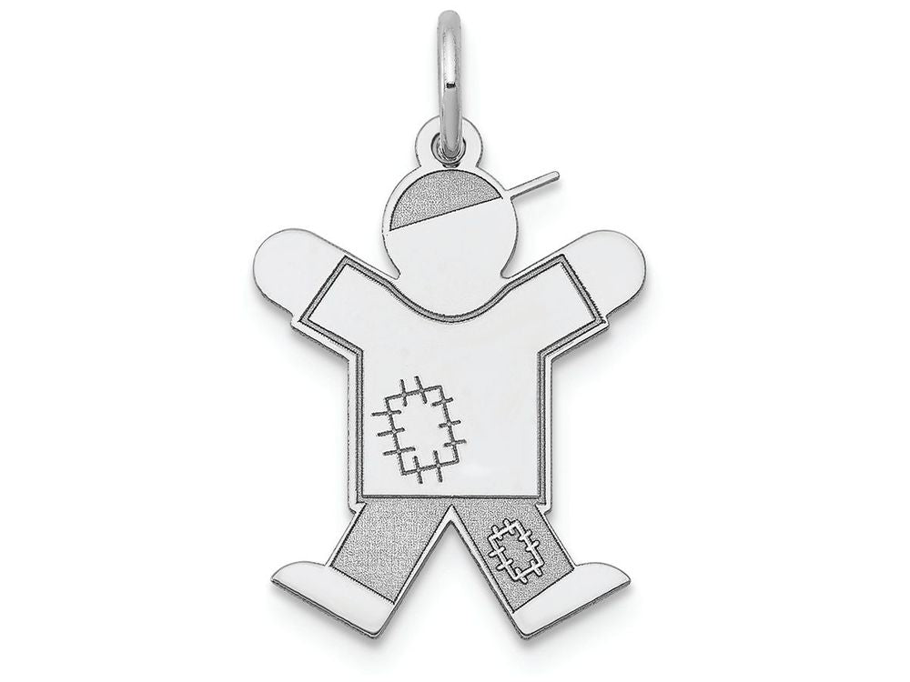 FJC Finejewelers 14k White Gold Kid Girl Patched Clothing Charm 15 x 25mm