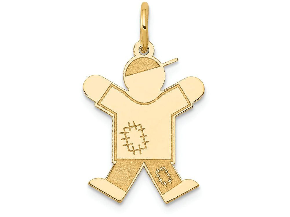 FJC Finejewelers 14k Yellow Gold Kid Boy Patched Clothing Charm 15 x 25mm