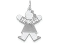 FJC Finejewelers 14k White Gold Girl Kid Charm 15 x 25mm