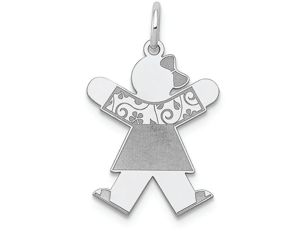 FJC Finejewelers 14k White Gold Girl Kid Charm 15 x 25mm